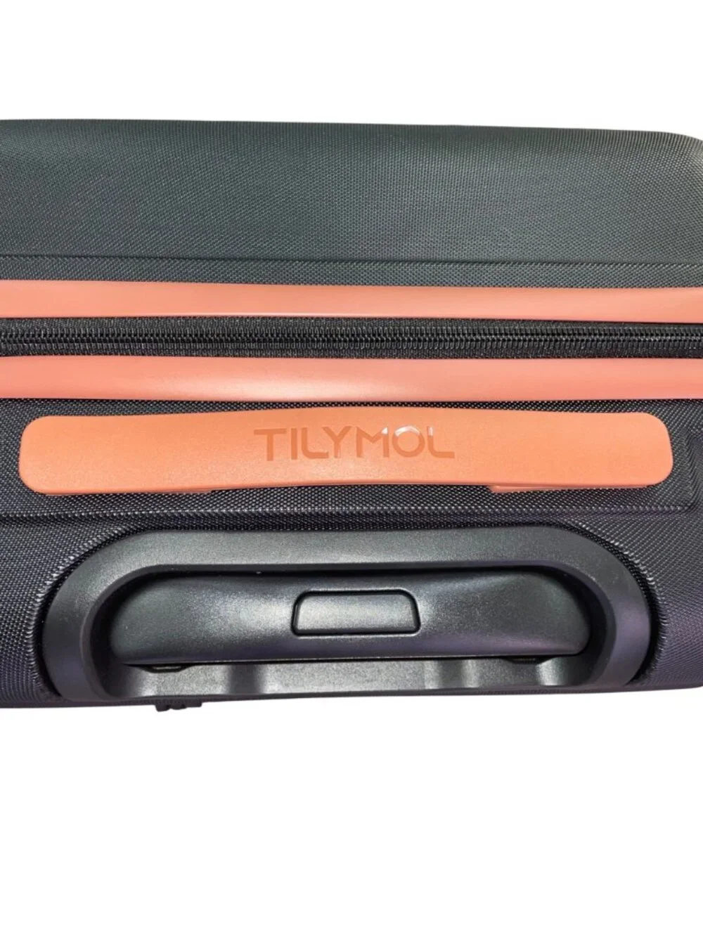 Tilymol Black & Orange Telescopic Handle TSA Lock Hard-Shell Spinner Luggage